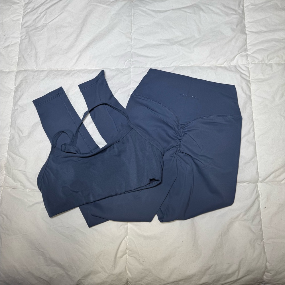 Paragon Fitwear Navy Sports Bra & Leggings set